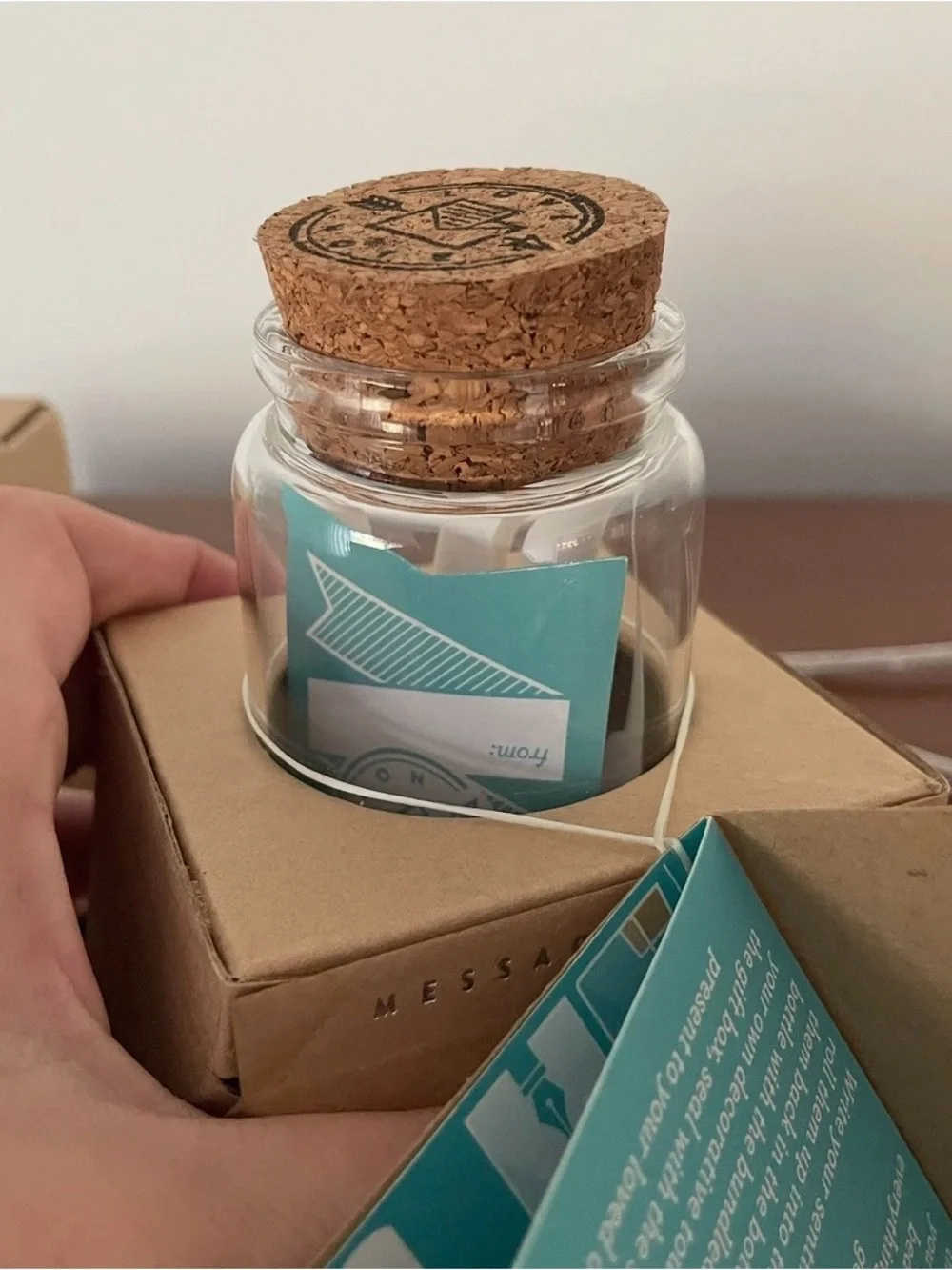 Small Glass Message Bottle with Cork Lid